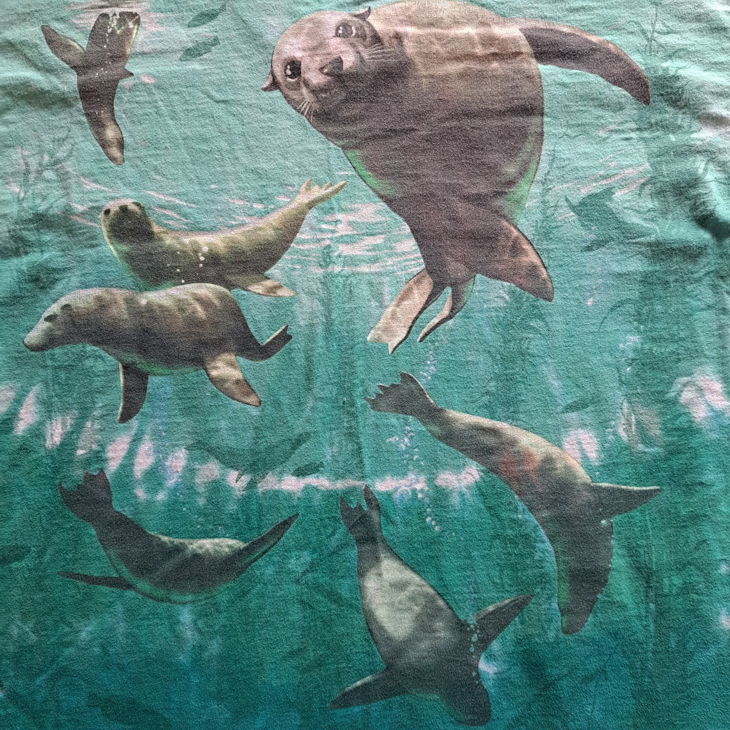 Vintage "Liquid Blue" Sea Lions Tie-Dye T-shirt