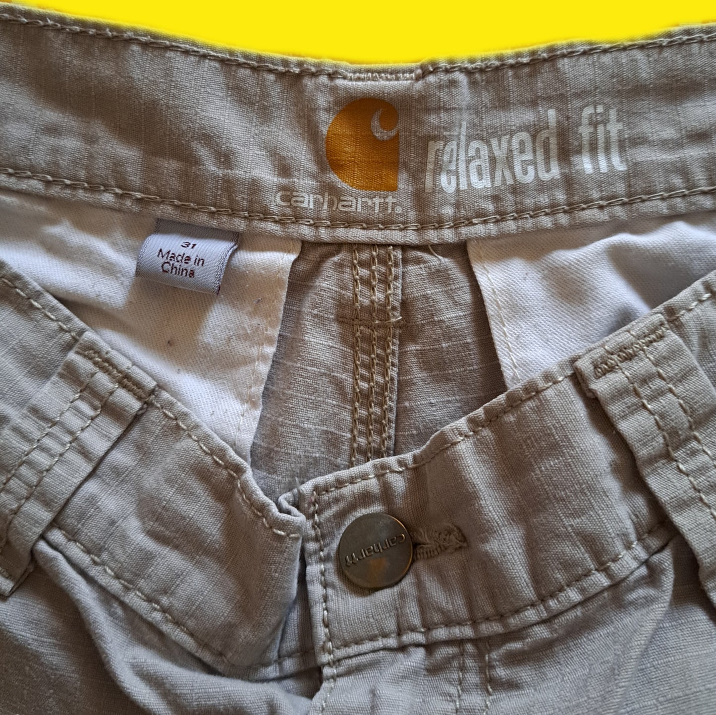 Vintage "Carhartt" Khaki Painter Cargo Shorts