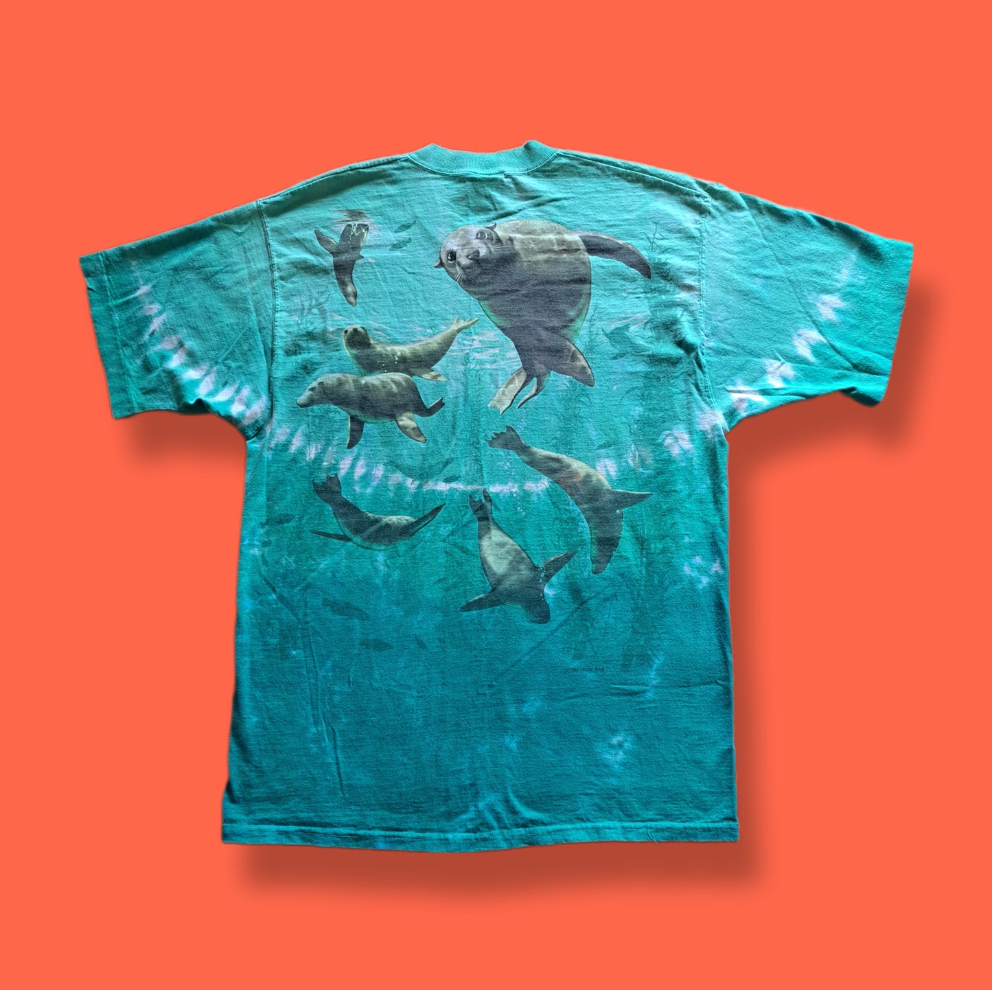 Vintage "Liquid Blue" Sea Lions Tie-Dye T-shirt