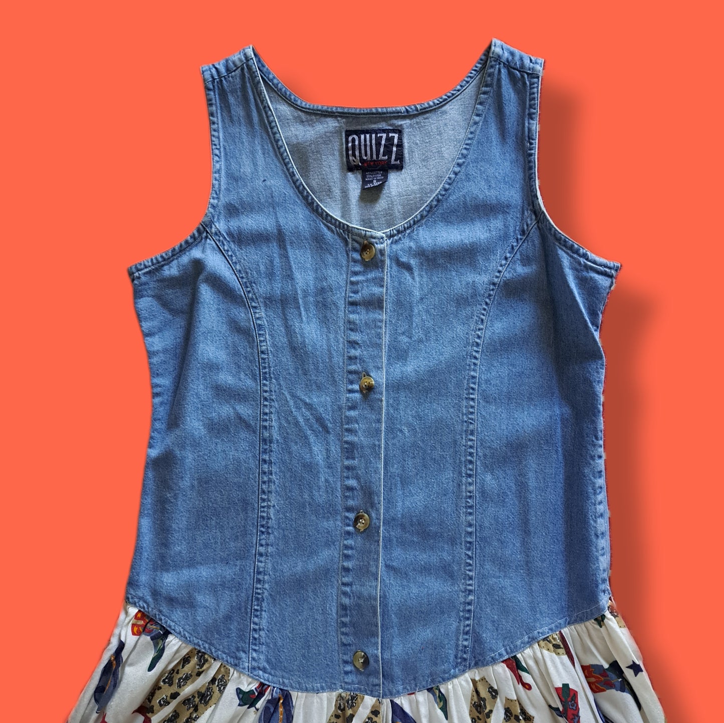 Vintage "Quizz" Denim and Western Sun Dress