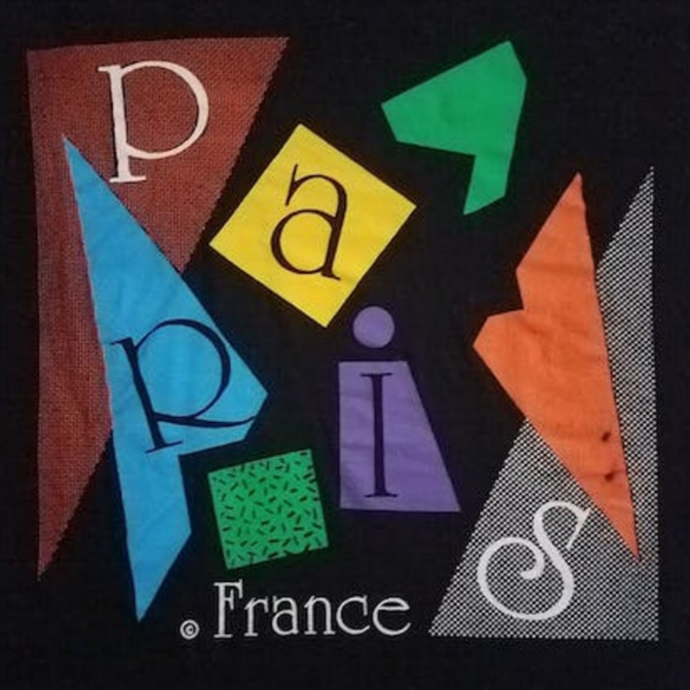 Vintage Destination "Paris France" Geometric Print Graphic T-shirt