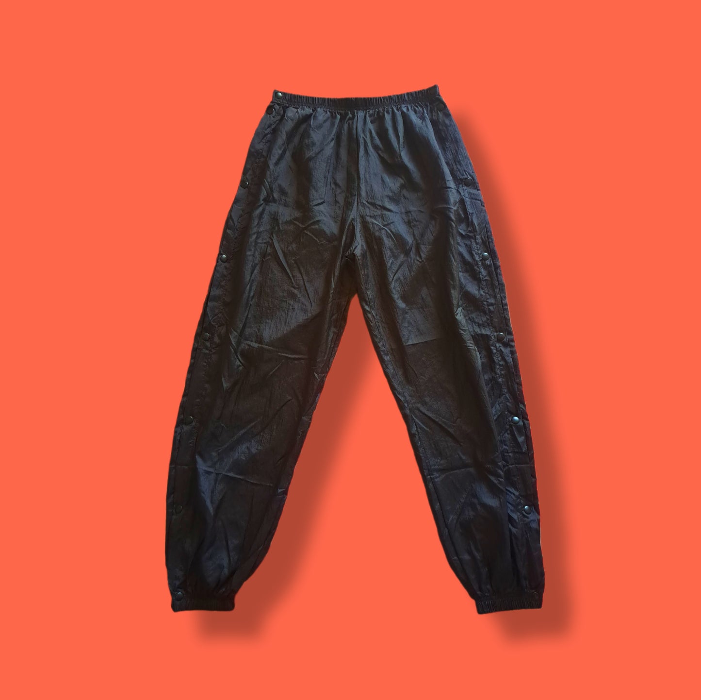 Vintage Black Plastic "Tear Away" Joggers Track Pants