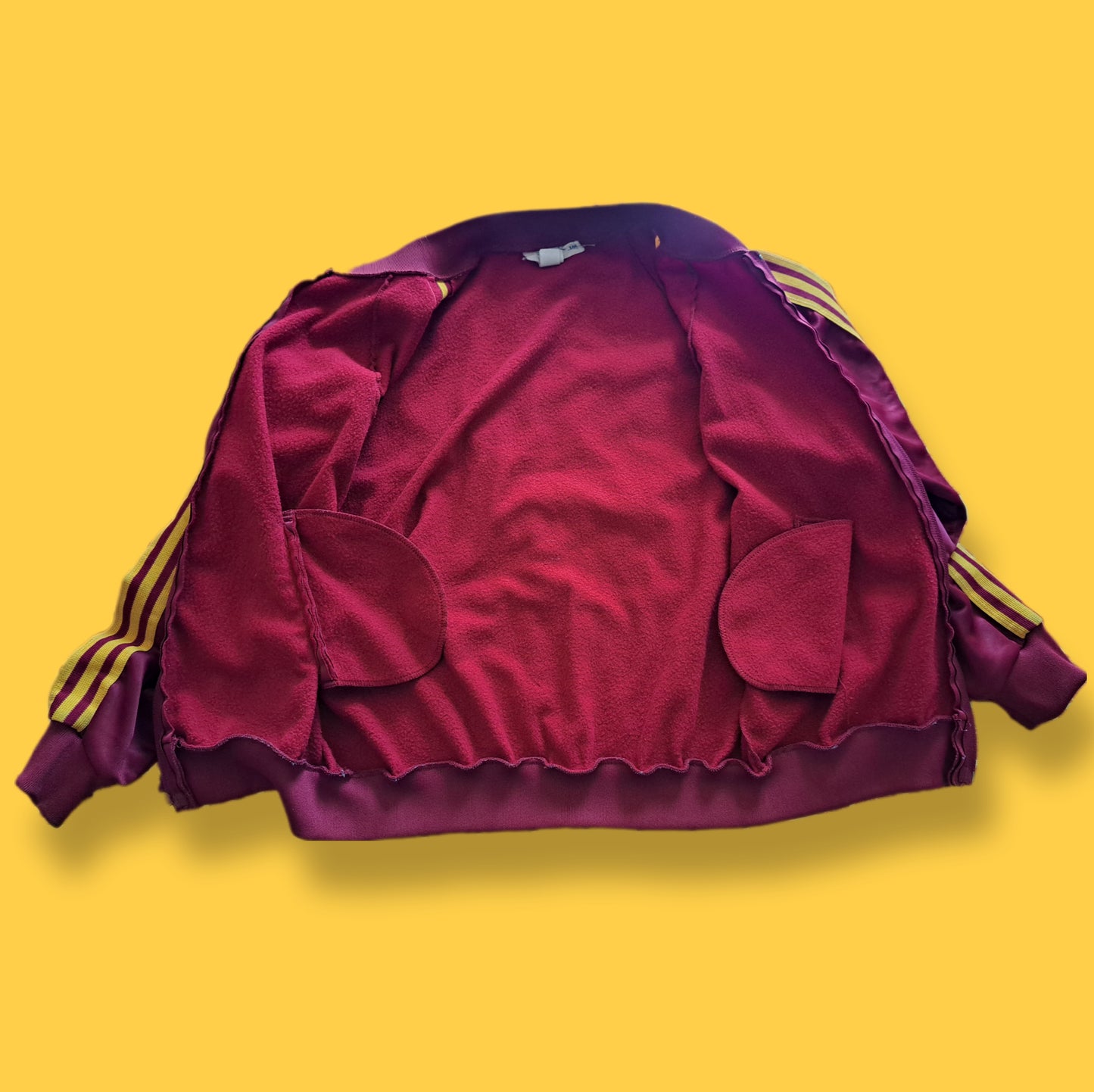 Vintage "3 Stripes" Maroon and Varsity Gold Windbreaker Jogging Jacket