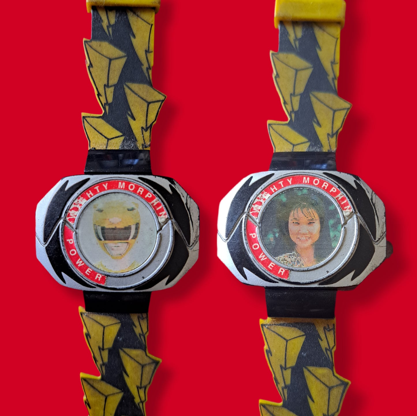 Vintage "Yellow Power Ranger" Holographic Wrist Watch - 1998