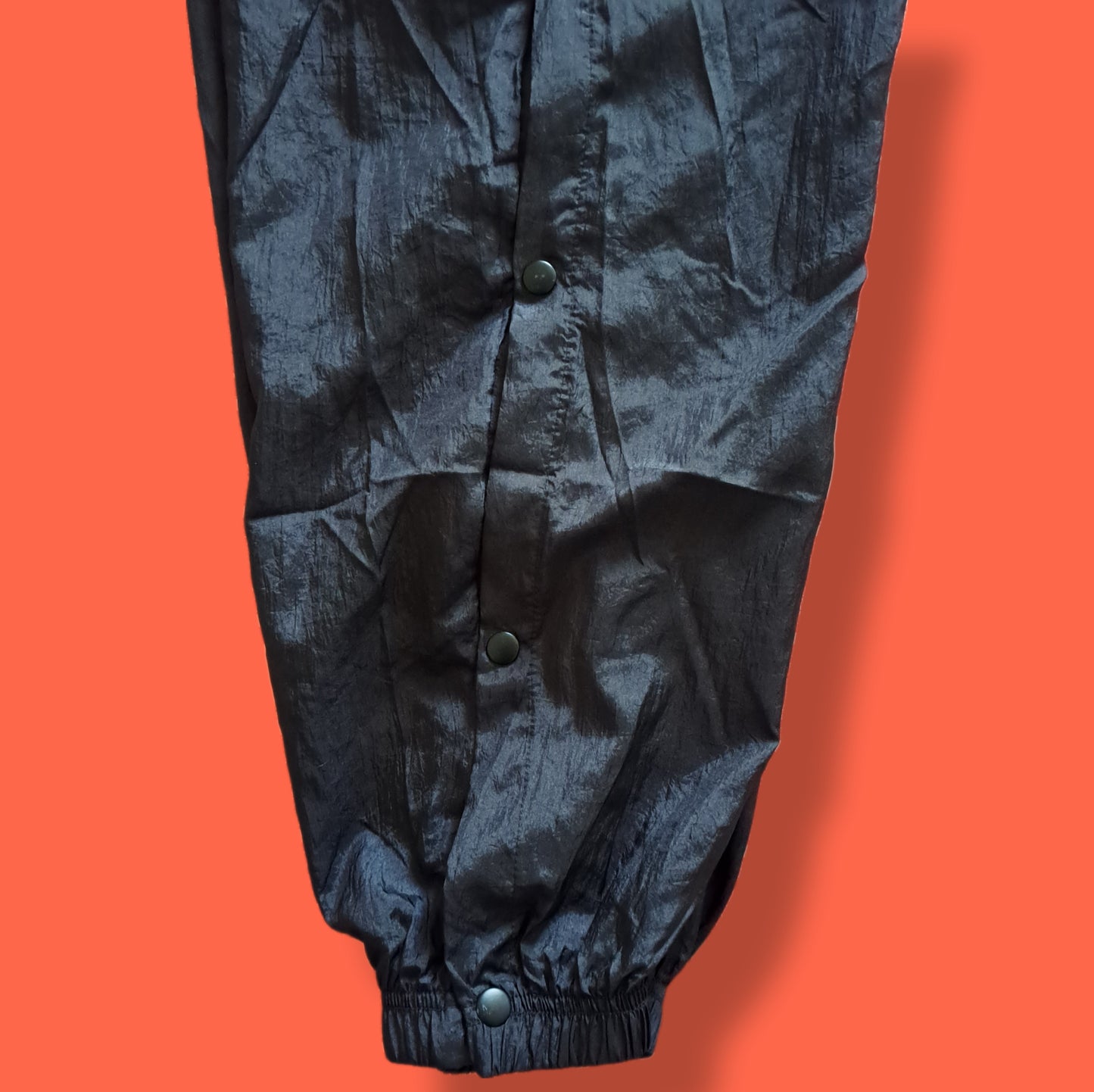 Vintage Black Plastic "Tear Away" Joggers Track Pants