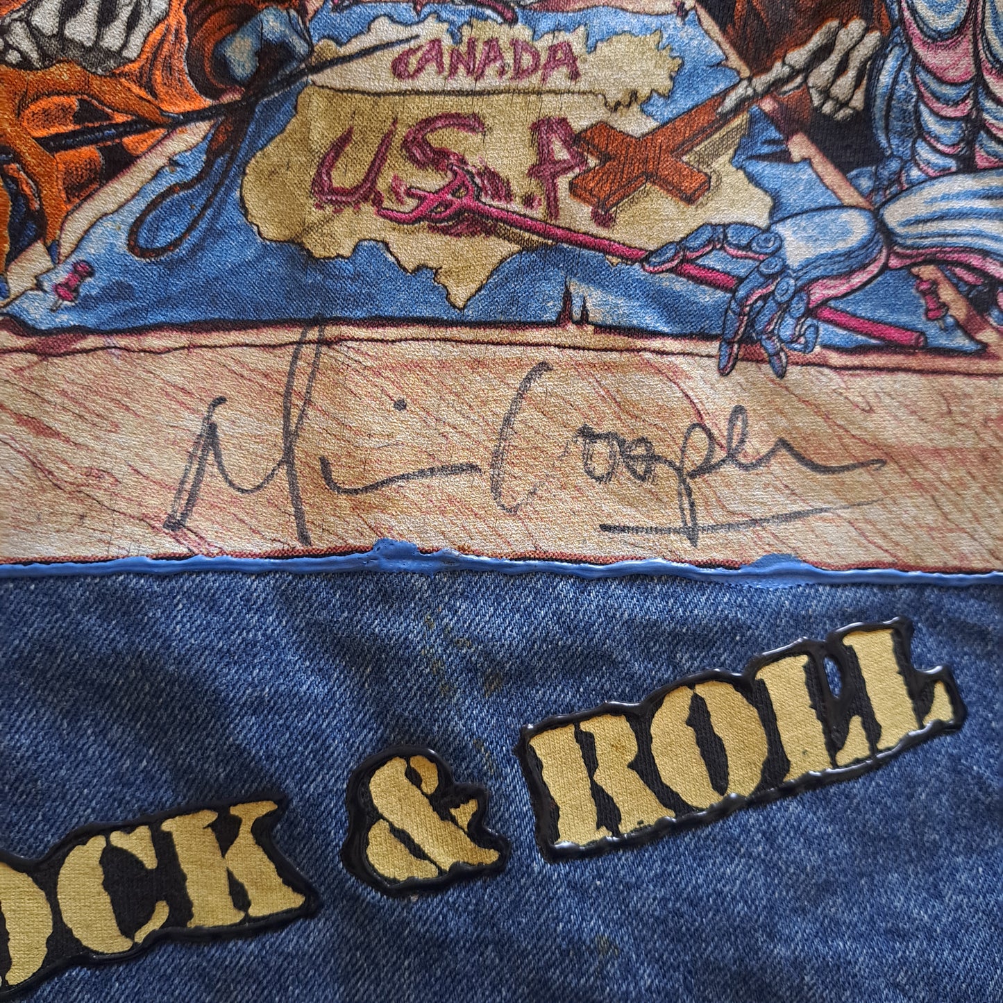 One of a Kind Vintage "Operation Rock and Roll 1991 Tour" Alice Cooper Autographed Denim Jean Jacket