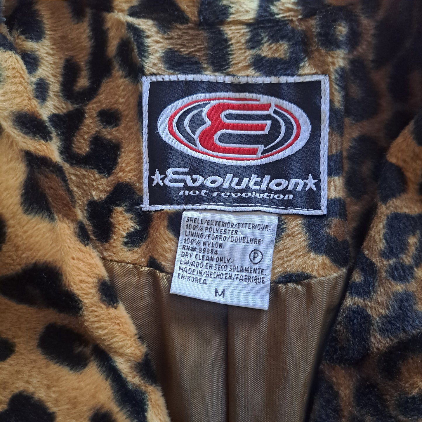 90's Evolution not Revolution Leopard Print Half-Length Jacket | Vintage Y2K Glam Coat