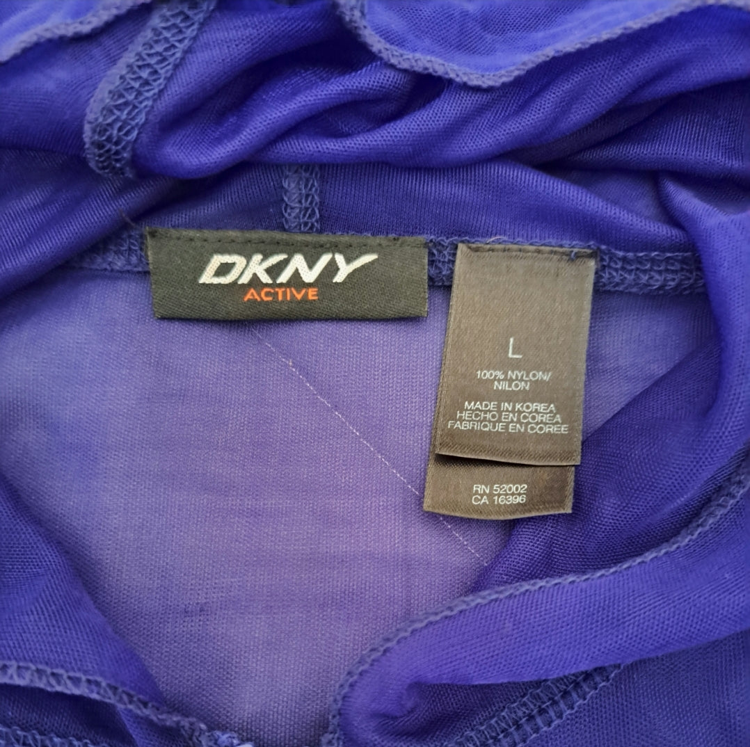 Vintage "DKNY" Purple Iridescent Sheer Hoodie Windbreaker Jacket