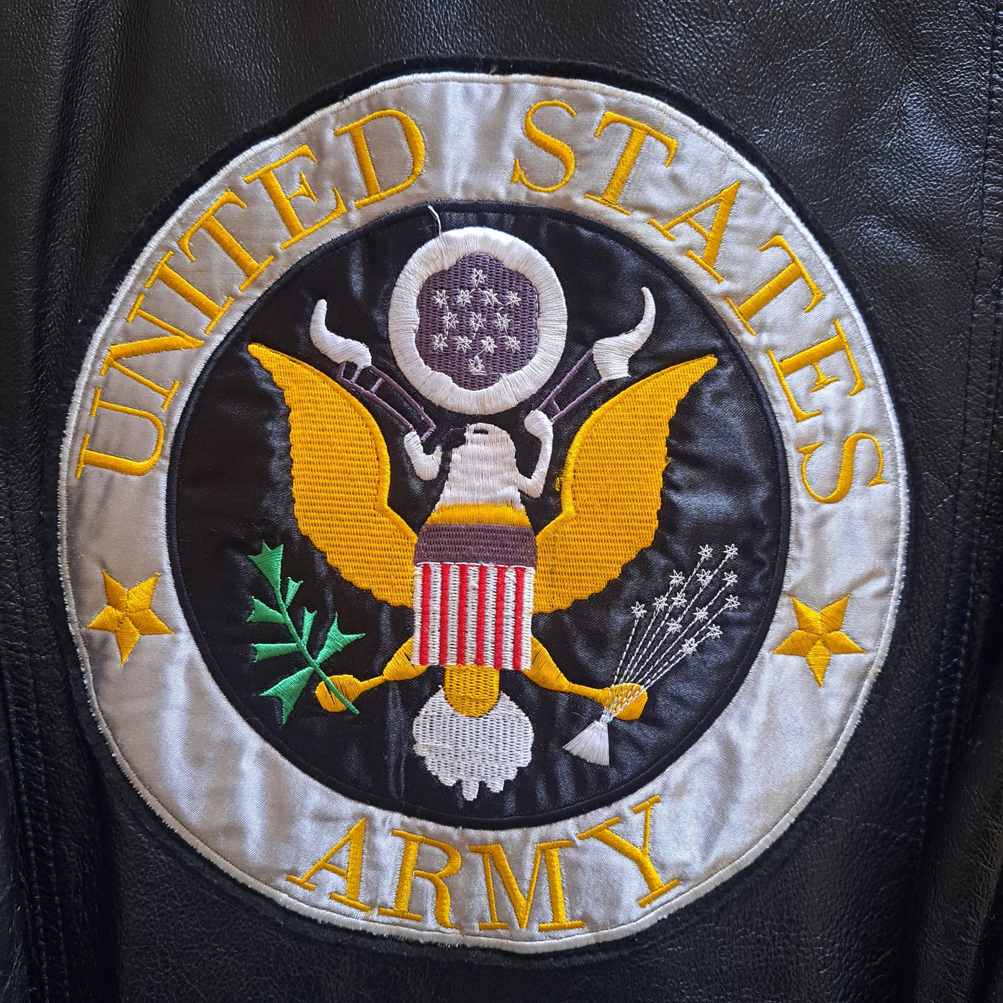 Genuine Leather "Army" Spellout Bomber Jacket
