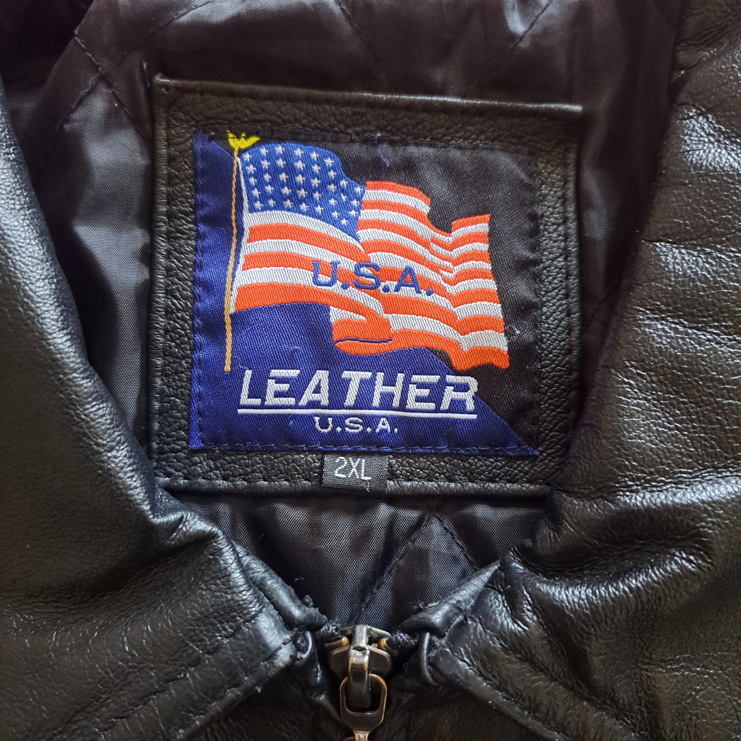 Genuine Leather "Army" Spellout Bomber Jacket