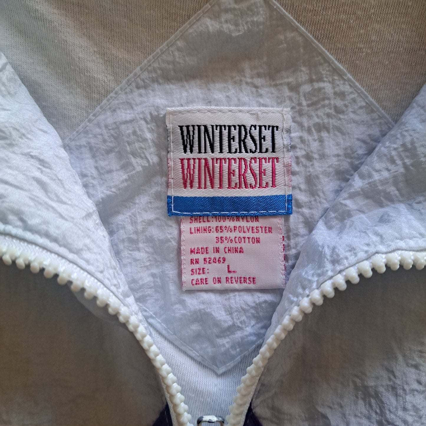 Vintage White and Purple "Winterset" Windbreaker Jogging Track Jacket