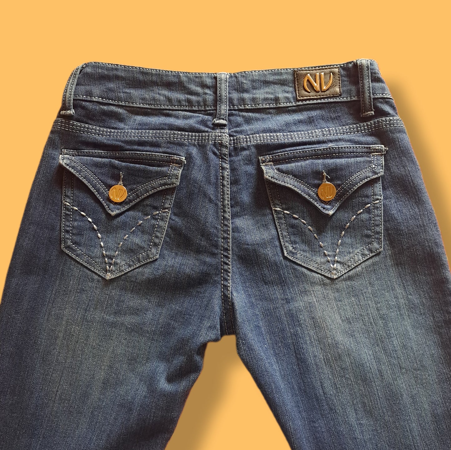 Vintage Whiskered "NV" Lowrider Jeans