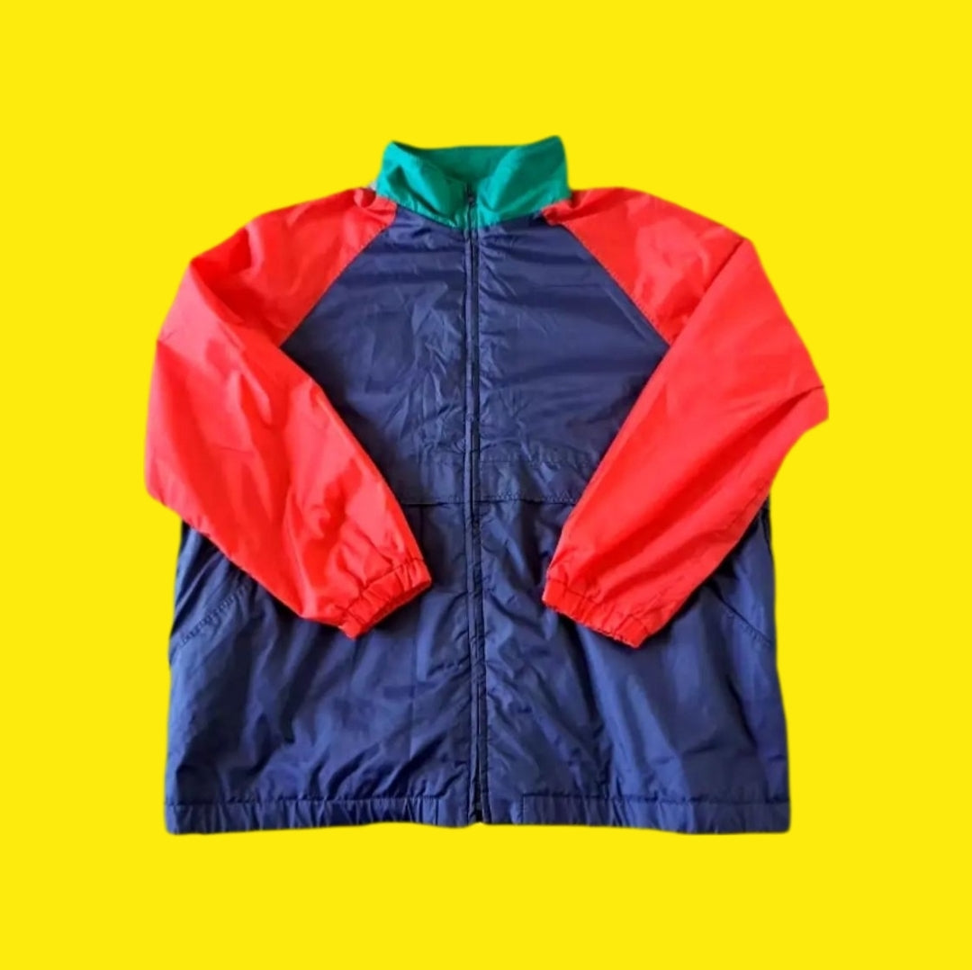 Retro color block on sale windbreaker