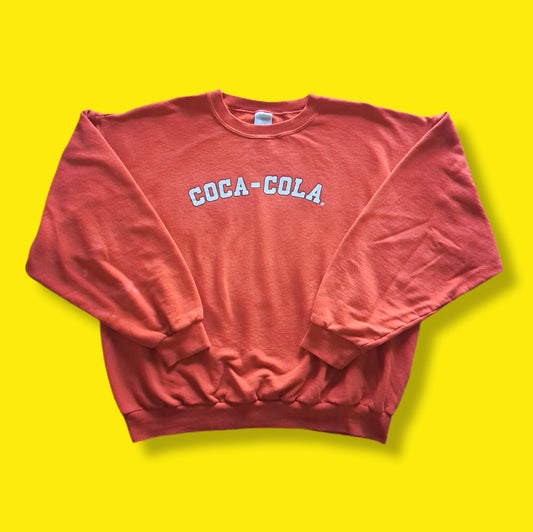 90's Vintage Jerzees Coca-Cola Red Spellout Sweatshirt