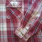 90's Vintage Red and Cream Heavyweight Plaid Flannel Shirt