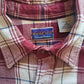 90's Vintage Red and Cream Heavyweight Plaid Flannel Shirt
