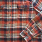 90's Vintage Pumpkin Spice Plaid Flannel Button-Down Shirt