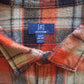 90's Vintage Pumpkin Spice Plaid Flannel Button-Down Shirt