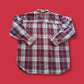 90's Vintage Red and Cream Heavyweight Plaid Flannel Shirt