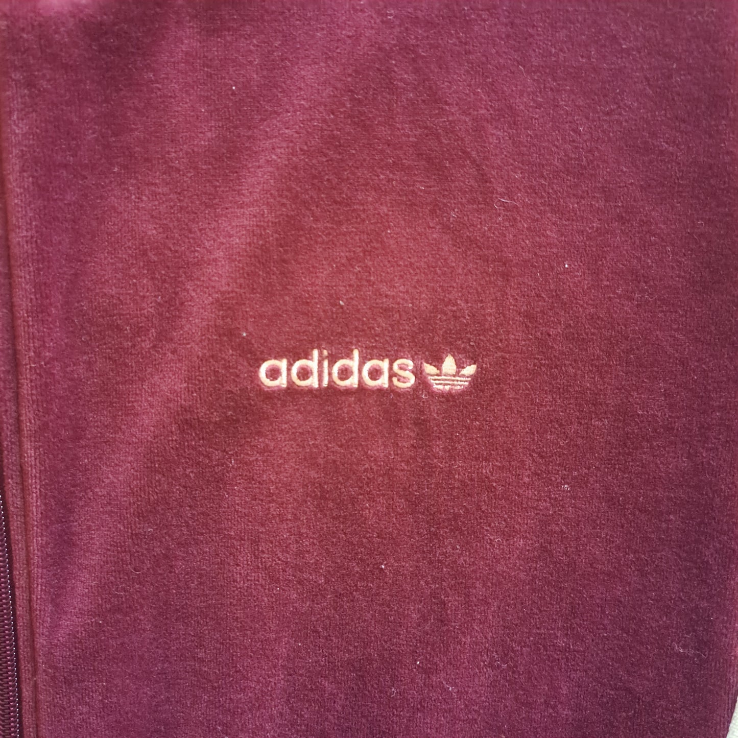 Retro "Adidas" Trefoil Velour Track Jacket
