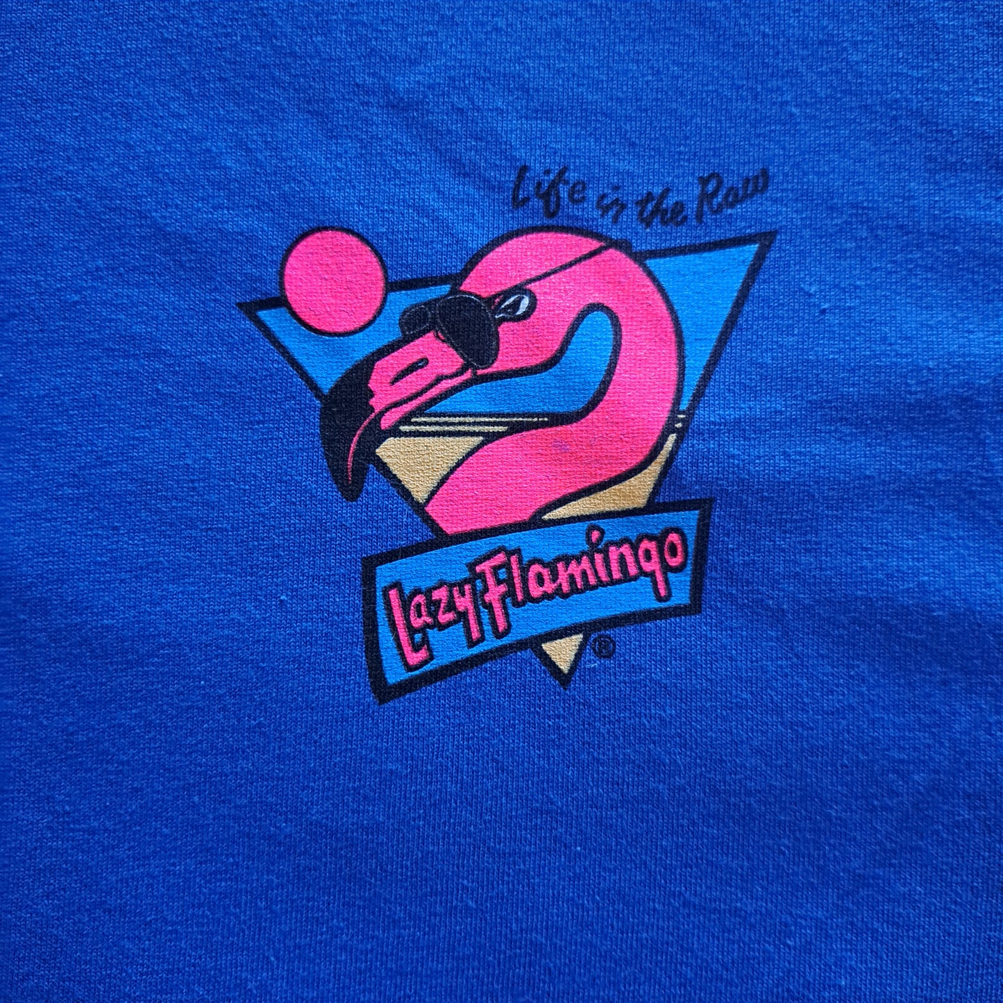 Vintage "Lazy Flamingo" Florida Neon Graphic T-shirt