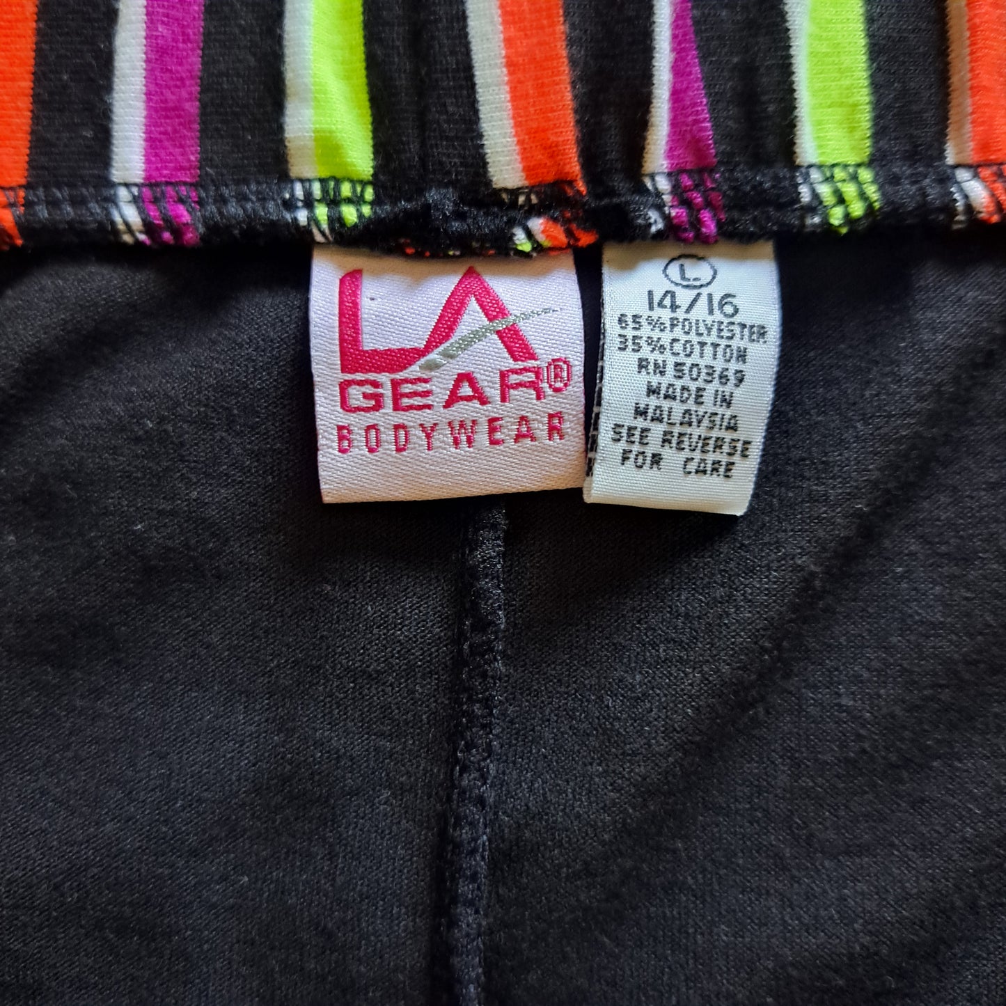 Vintage "L.A. Gear" Neon Striped Biker Shorts