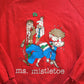 Vintage 1990 Jim Benton "Ms. Mistletoe" Single Stitch Raglan Christmas Holiday Sweatshirt