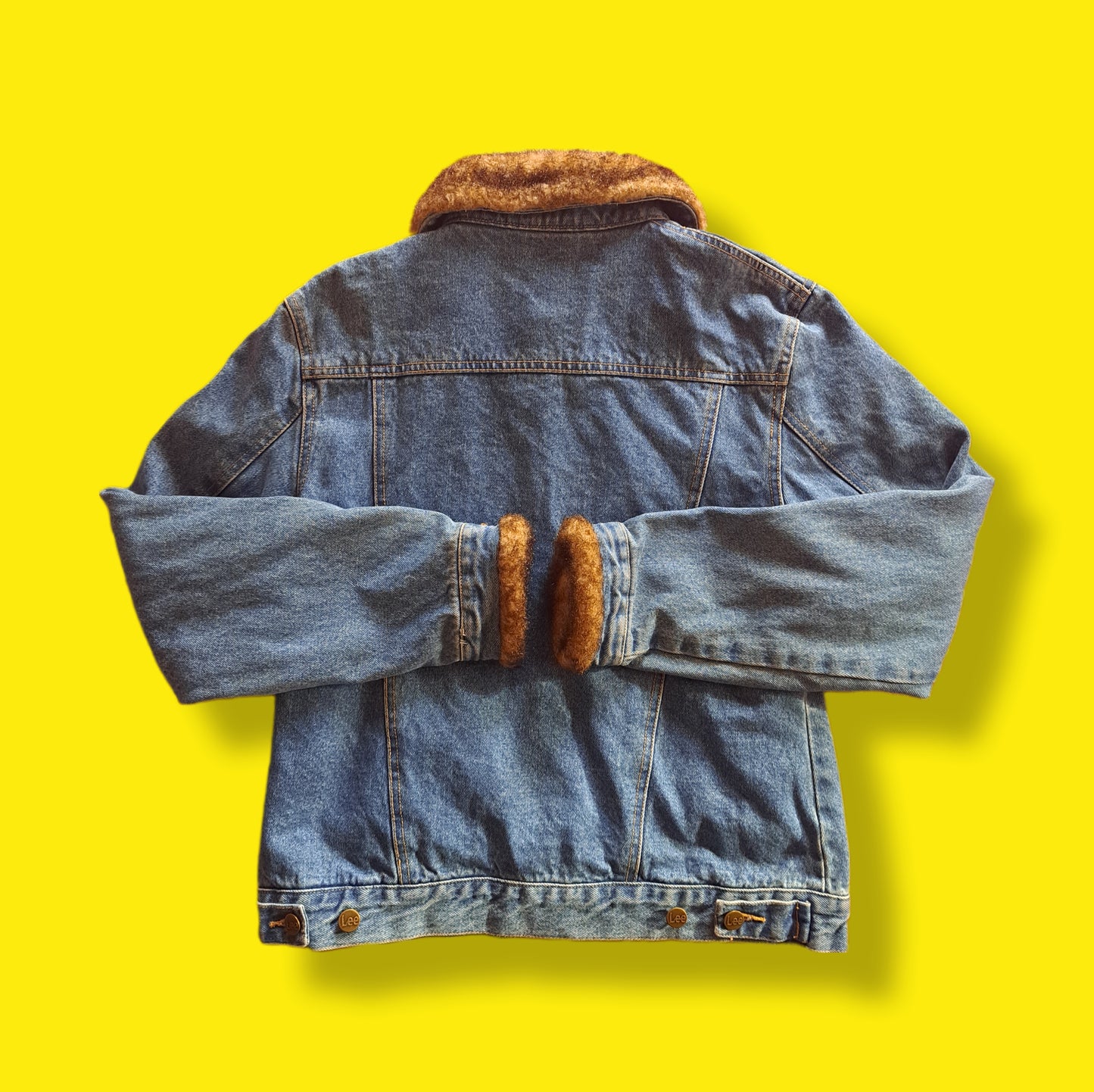 Vintage "Lee" Faux Fur Collar Denim Jacket