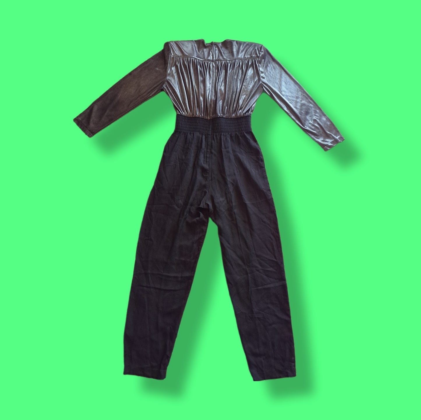 Vintage "Joan Walters" Silver and Black Romper