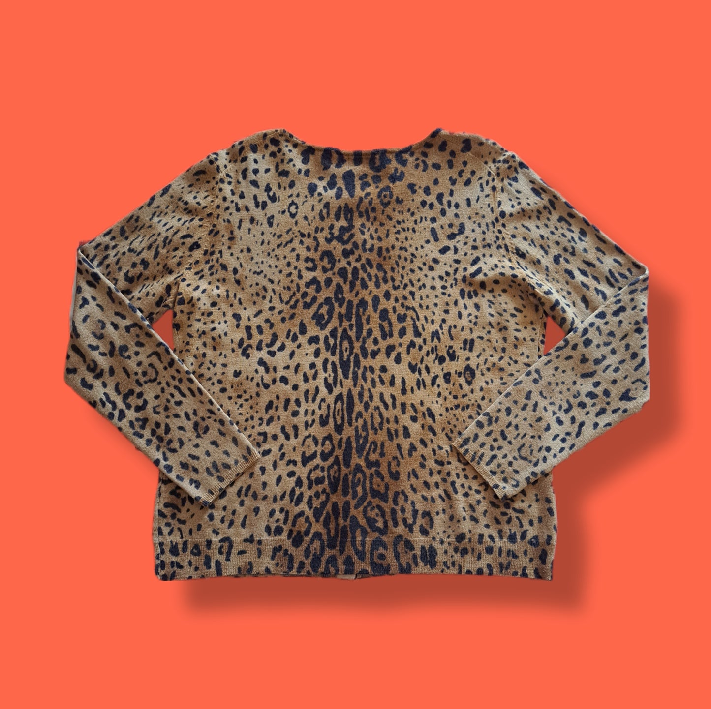 Vintage Leopard Print "Adrienne Vittadini" Cardigan Sweater