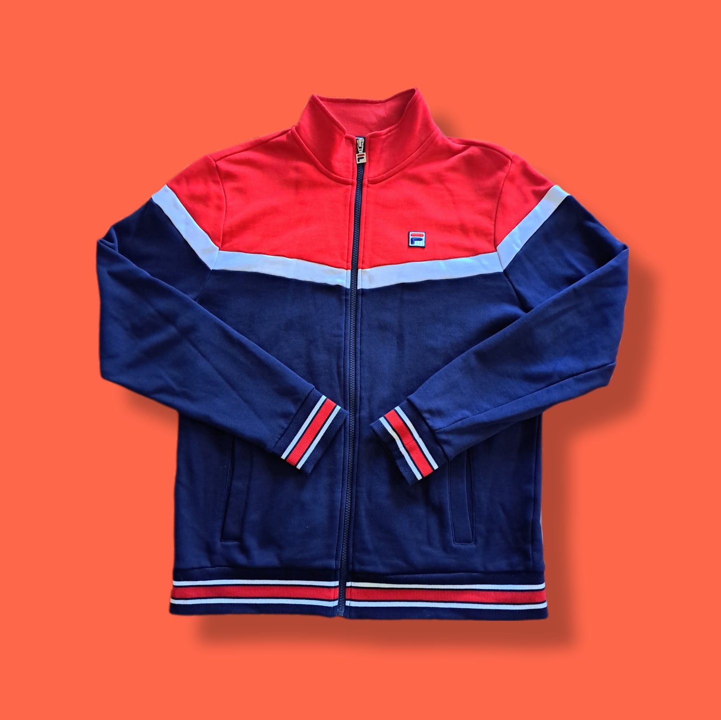 Retro "Fila" Color Block Windbreaker Track Jacket