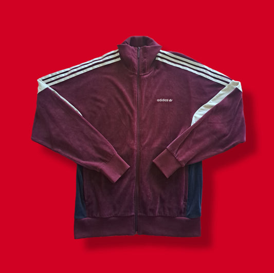 Retro "Adidas" Trefoil Velour Track Jacket