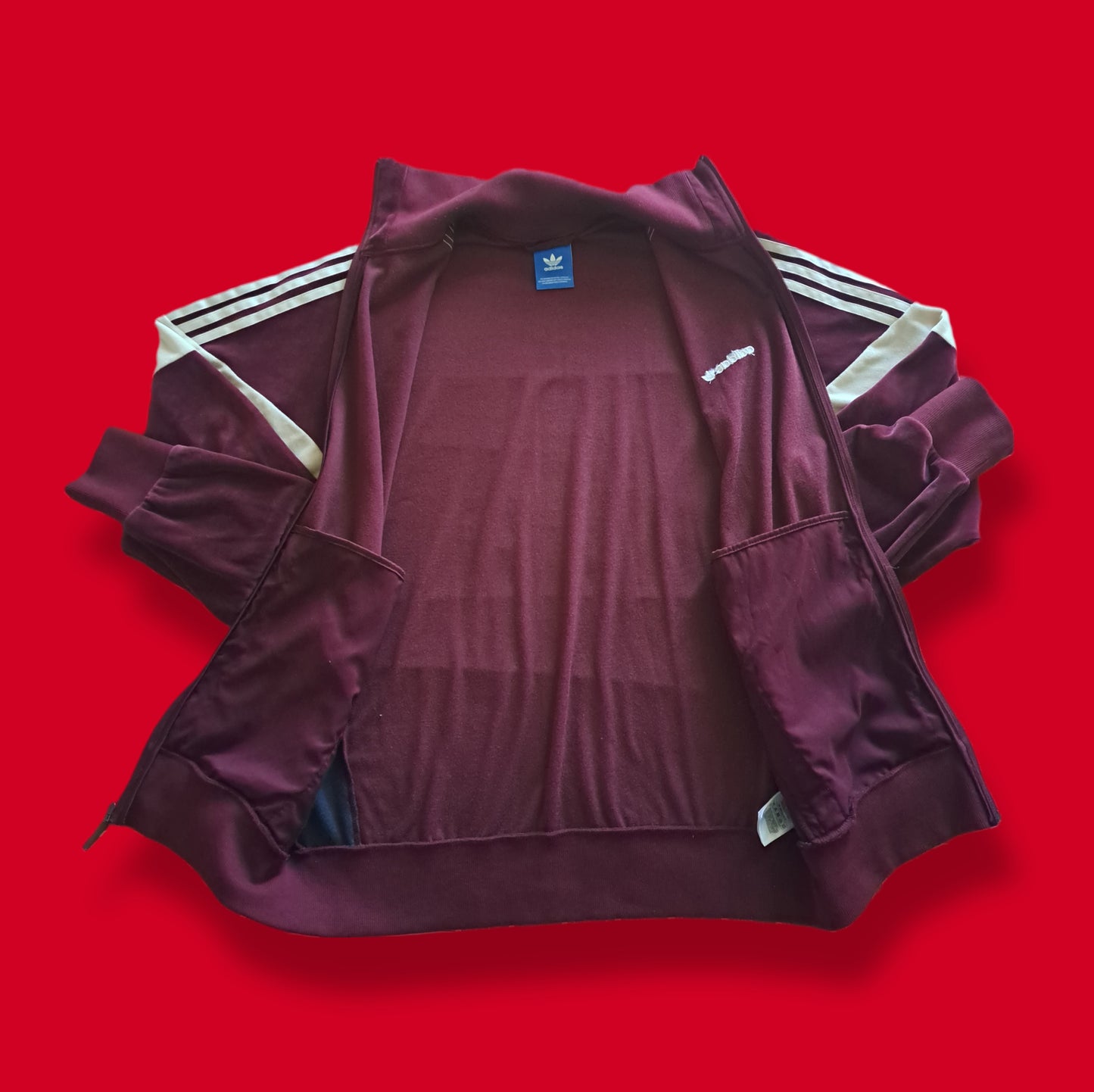 Retro "Adidas" Trefoil Velour Track Jacket