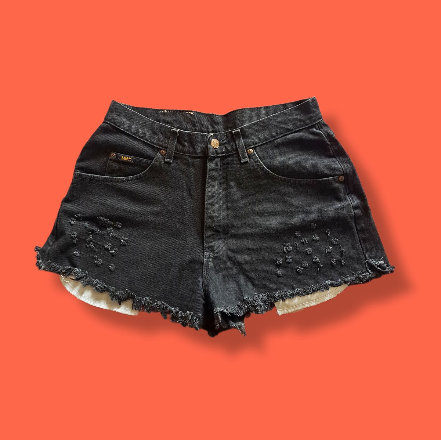 Vintage "Lee Jeans" Daisy Duke Distressed Denim Shorts