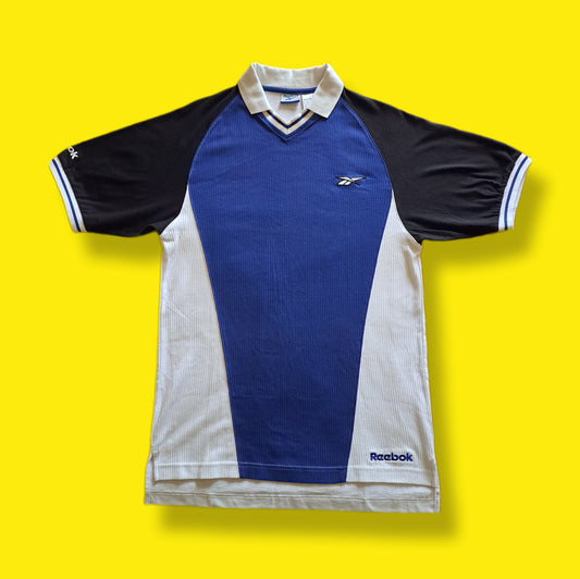 Vintage "Reebok" Color Block V-neck Polo Shirt