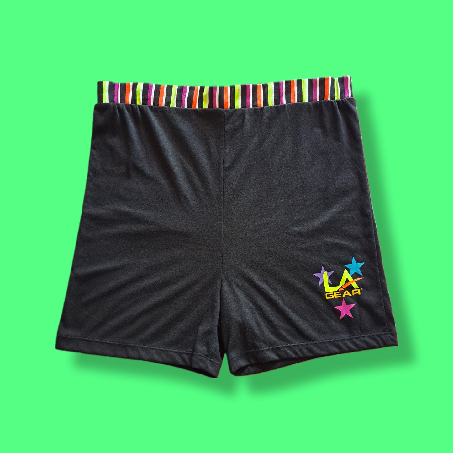 Vintage "L.A. Gear" Neon Striped Biker Shorts