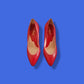 Vintage Red Perforated "Gloria Vanderbilt" Pumps