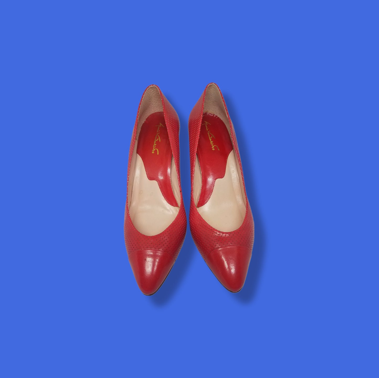 Vintage Red Perforated "Gloria Vanderbilt" Pumps