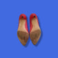 Vintage Red Perforated "Gloria Vanderbilt" Pumps