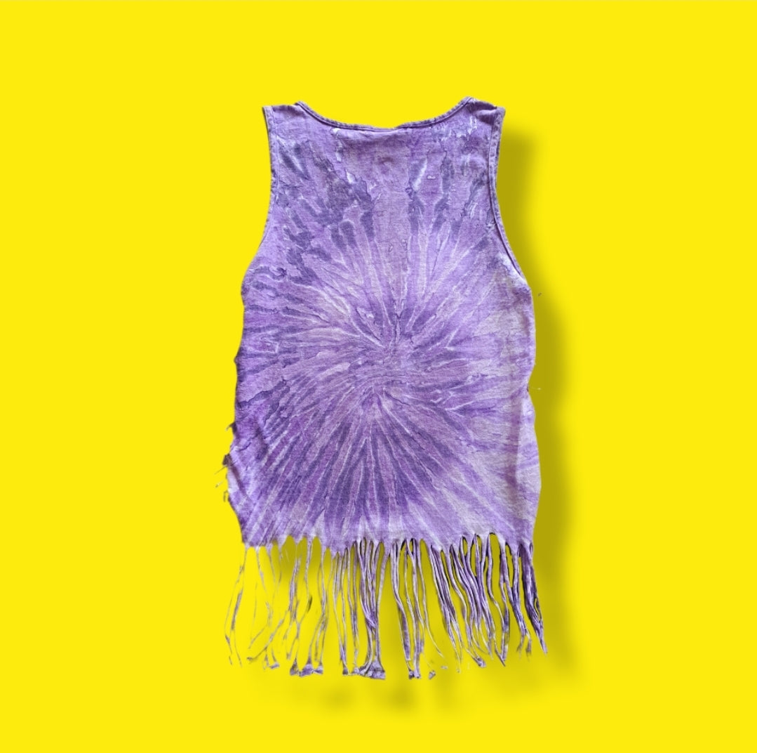 Vintage Tie-Dye "Bahamas" Tassle Cut-Off T-shirt