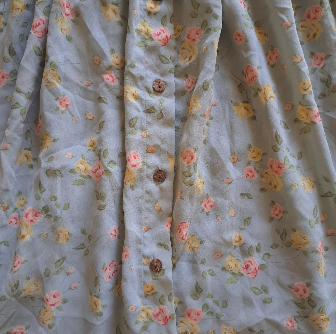 vintage express dress Vintage "Express Jeans" Denim and Floral Mini Sun Dress – Pretty iLL Vintage