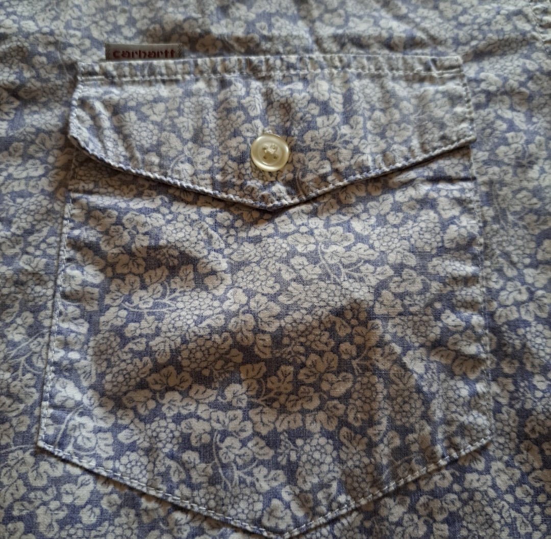 Vintage "Carhartt" Floral Botanical Button Up Collared Shirt