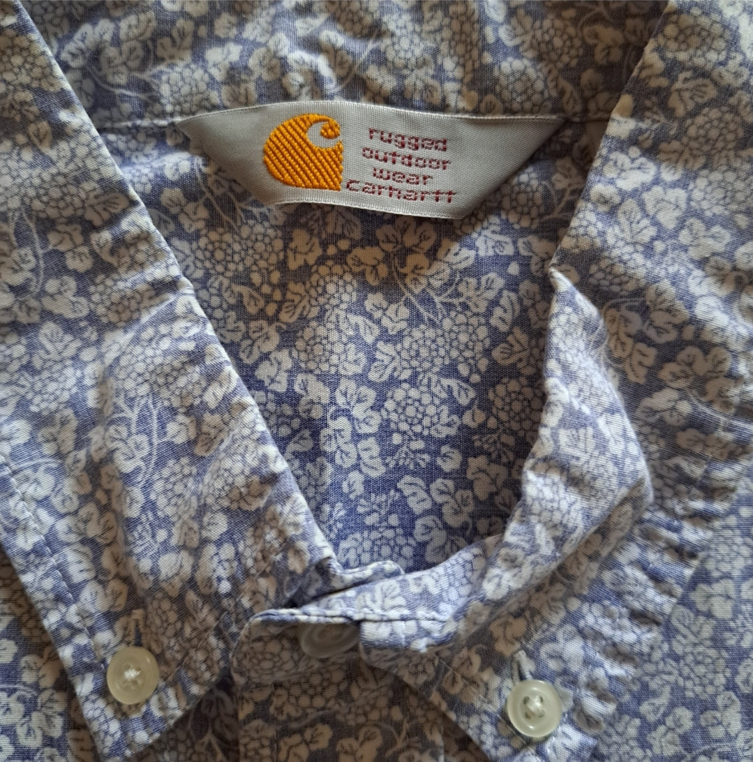 Vintage "Carhartt" Floral Botanical Button Up Collared Shirt
