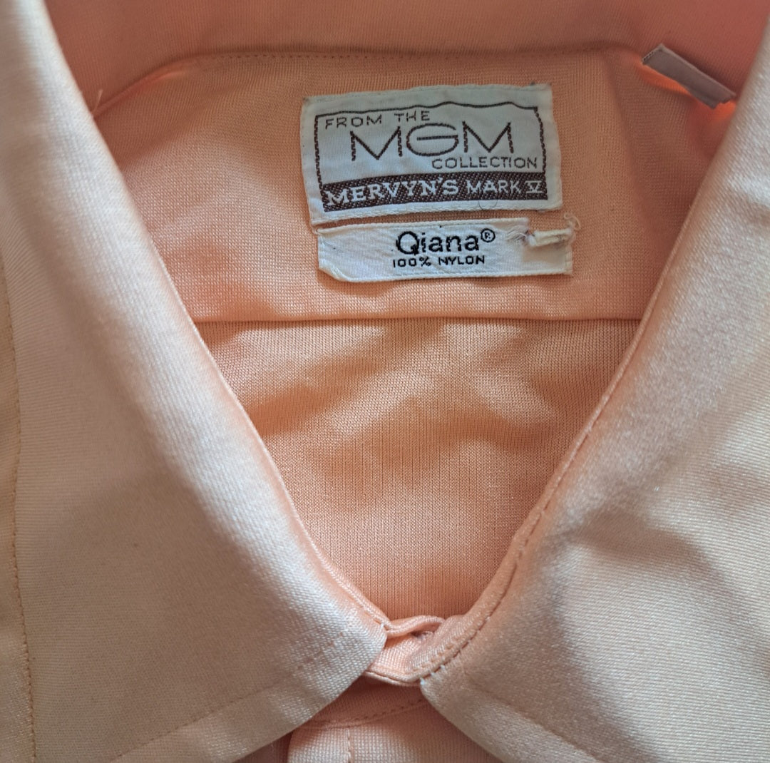 Vintage Mervyn's MGM Collection "Qiana" Butterfly Collar Button Up