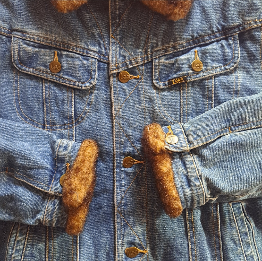 Vintage "Lee" Faux Fur Collar Denim Jacket