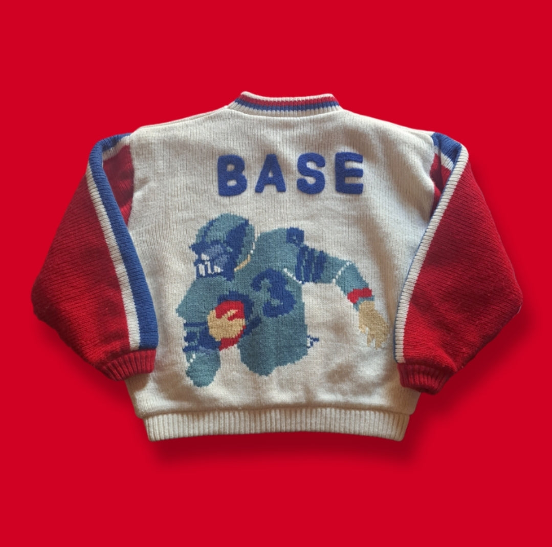 Vintage "Base" Knit Bomber Jacket