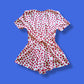 Vintage "JDB of California" Pink and White Polkadot Shorts Romper