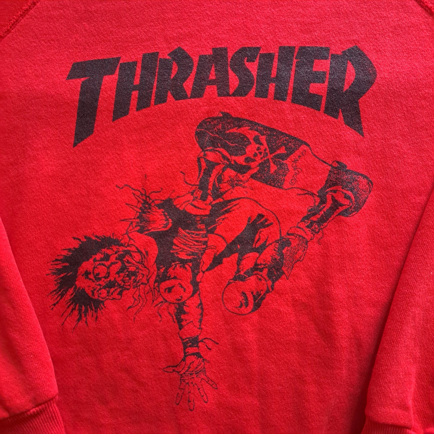 Vintage "Thrasher" Skateboard Pushead Single Stitch Raglan Sweatshirt