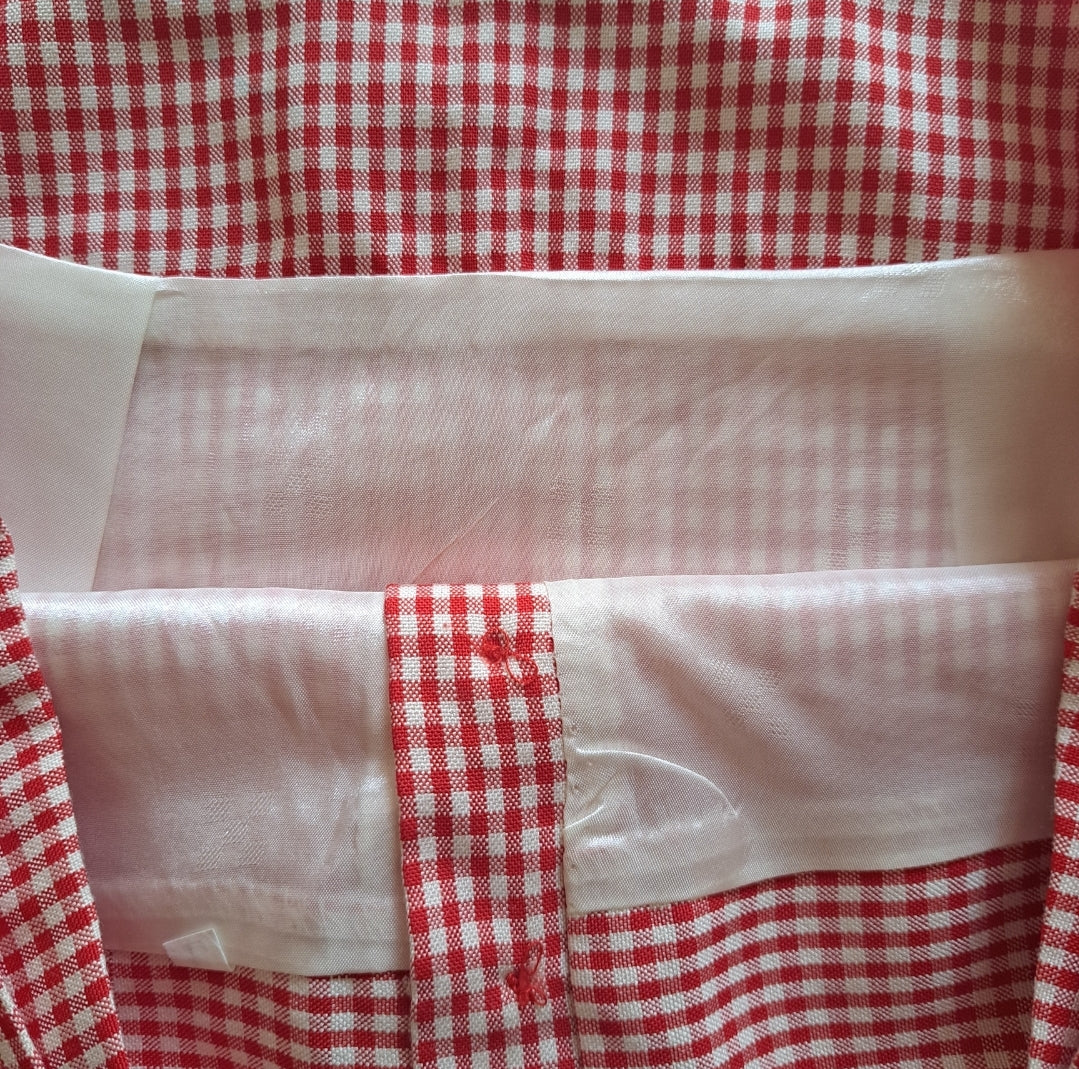 Vintage Red and White "Gingham" Go-Go Mini Skirt