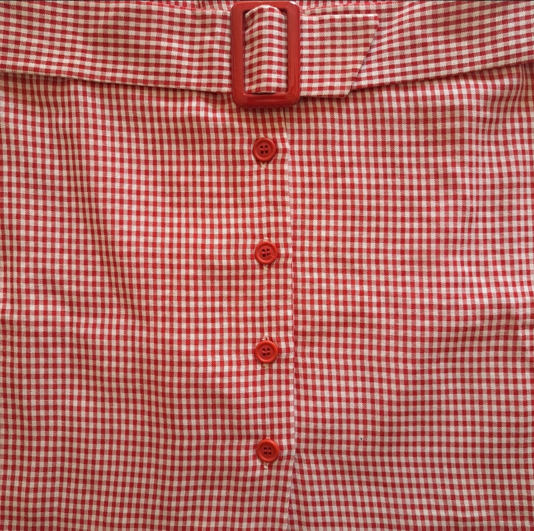 Vintage Red and White "Gingham" Go-Go Mini Skirt